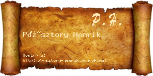 Pásztory Henrik névjegykártya